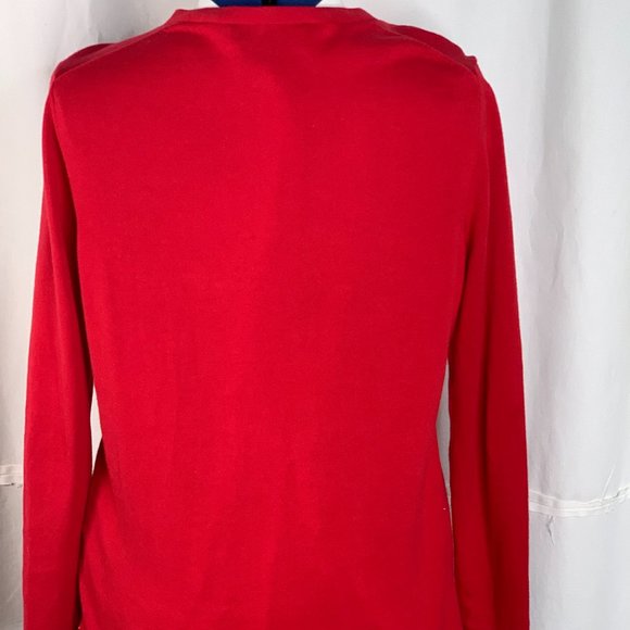 Tommy Hilfiger Sweater L Red 100% Cotton - Picture 4 of 11